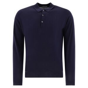 JOHN SMEDLEY Belper Long Sleeve Polo Shirt Men BLUE T-Shirts